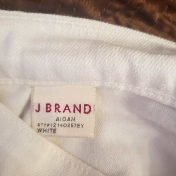 J Brand White Aidan Eyelet Boyfriend Cut Jeans Sz 27 - Picture 8 of 11